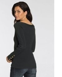 schwarzer Strick Pullover von Melrose
