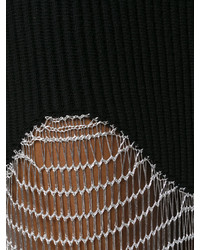 schwarzer Strick Rock aus Netzstoff von Alexander McQueen