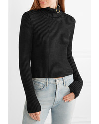 schwarzer Strick Rollkragenpullover von Alice + Olivia