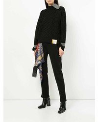 schwarzer Strick Rollkragenpullover von Maison Mihara Yasuhiro