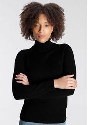 schwarzer Strick Rollkragenpullover von Arizona
