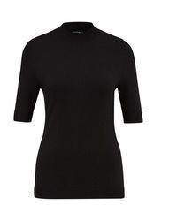 schwarzer Strick Rollkragenpullover von Comma