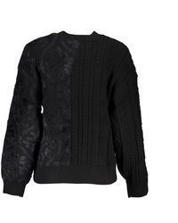 schwarzer Strick Rollkragenpullover von Desigual