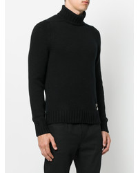 schwarzer Strick Rollkragenpullover von Saint Laurent