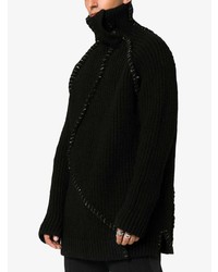 schwarzer Strick Rollkragenpullover von Yohji Yamamoto