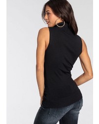 schwarzer Strick Rollkragenpullover von Melrose