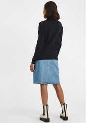 schwarzer Strick Rollkragenpullover von OXMO