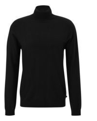 schwarzer Strick Rollkragenpullover von QS
