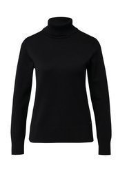 schwarzer Strick Rollkragenpullover von s.Oliver BLACK LABEL