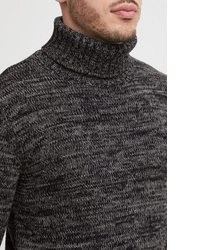 schwarzer Strick Rollkragenpullover von Solid