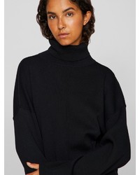 schwarzer Strick Rollkragenpullover von Vila