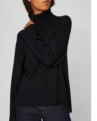 schwarzer Strick Rollkragenpullover von Vila