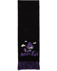schwarzer Strick Schal von Anna Sui