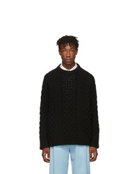 schwarzer Strick Strickpullover