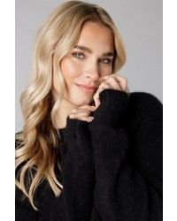 schwarzer Strick Wollpullover von Base Level