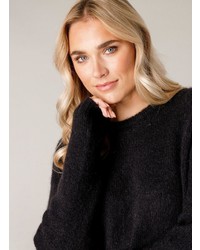 schwarzer Strick Wollpullover von Base Level