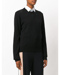schwarzer Strick Wollpullover von Givenchy