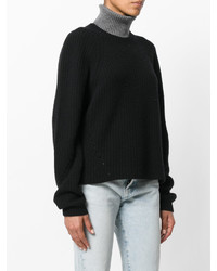 schwarzer Strick Wollpullover von MSGM