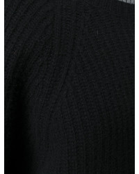 schwarzer Strick Wollpullover von MSGM