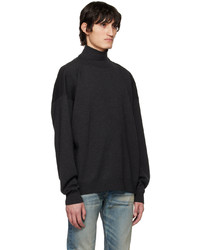 schwarzer Strick Wollrollkragenpullover von Fear Of God