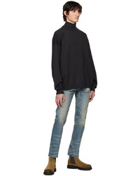 schwarzer Strick Wollrollkragenpullover von Fear Of God