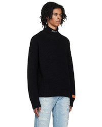 schwarzer Strick Wollrollkragenpullover von Heron Preston