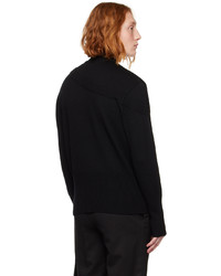 schwarzer Strick Wollrollkragenpullover von Steven Passaro