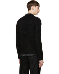 schwarzer Strickpullover von Alexander McQueen