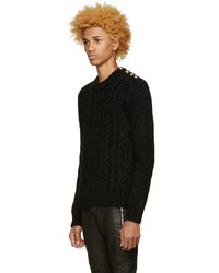 schwarzer Strickpullover von Balmain