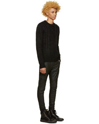 schwarzer Strickpullover von Balmain