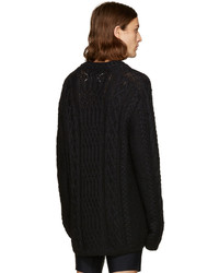 schwarzer Strickpullover von Maison Margiela