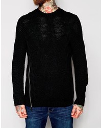 schwarzer Strickpullover von Asos