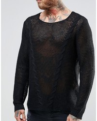 schwarzer Strickpullover von Asos