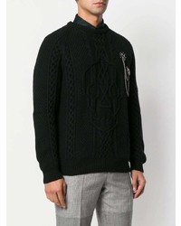 schwarzer Strickpullover von Alexander McQueen