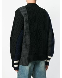 schwarzer Strickpullover von Sacai