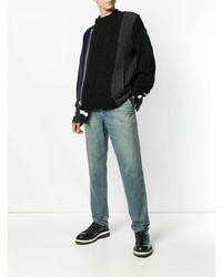 schwarzer Strickpullover von Sacai