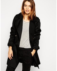 schwarzer Trenchcoat von Asos