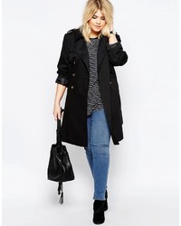 schwarzer Trenchcoat von Asos