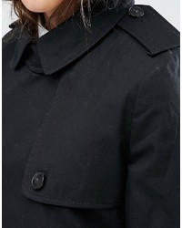 schwarzer Trenchcoat von Jack Wills