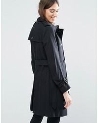 schwarzer Trenchcoat von Jack Wills