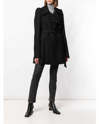 schwarzer Trenchcoat von Ann Demeulemeester