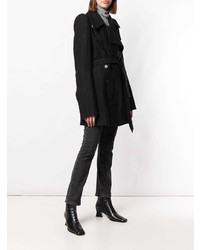 schwarzer Trenchcoat von Ann Demeulemeester