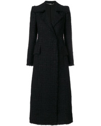 schwarzer Tweed Mantel von Alexander McQueen