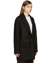 schwarzer Tweed Mantel von Isabel Marant