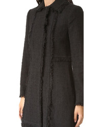 schwarzer Tweed Mantel von Rebecca Taylor