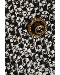 schwarzer Tweed Mantel von Gucci