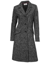 schwarzer Tweed Mantel von Heine