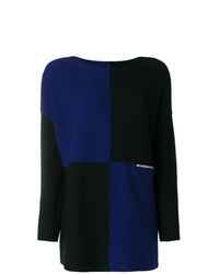 schwarzer und blauer Oversize Pullover