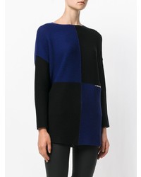 schwarzer und blauer Oversize Pullover von Pierantoniogaspari