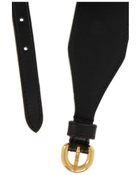 schwarzer und goldener Leder Taillengürtel von Moschino